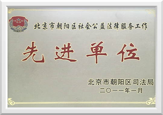北京市朝阳区社会公益法律服务工作先进单位